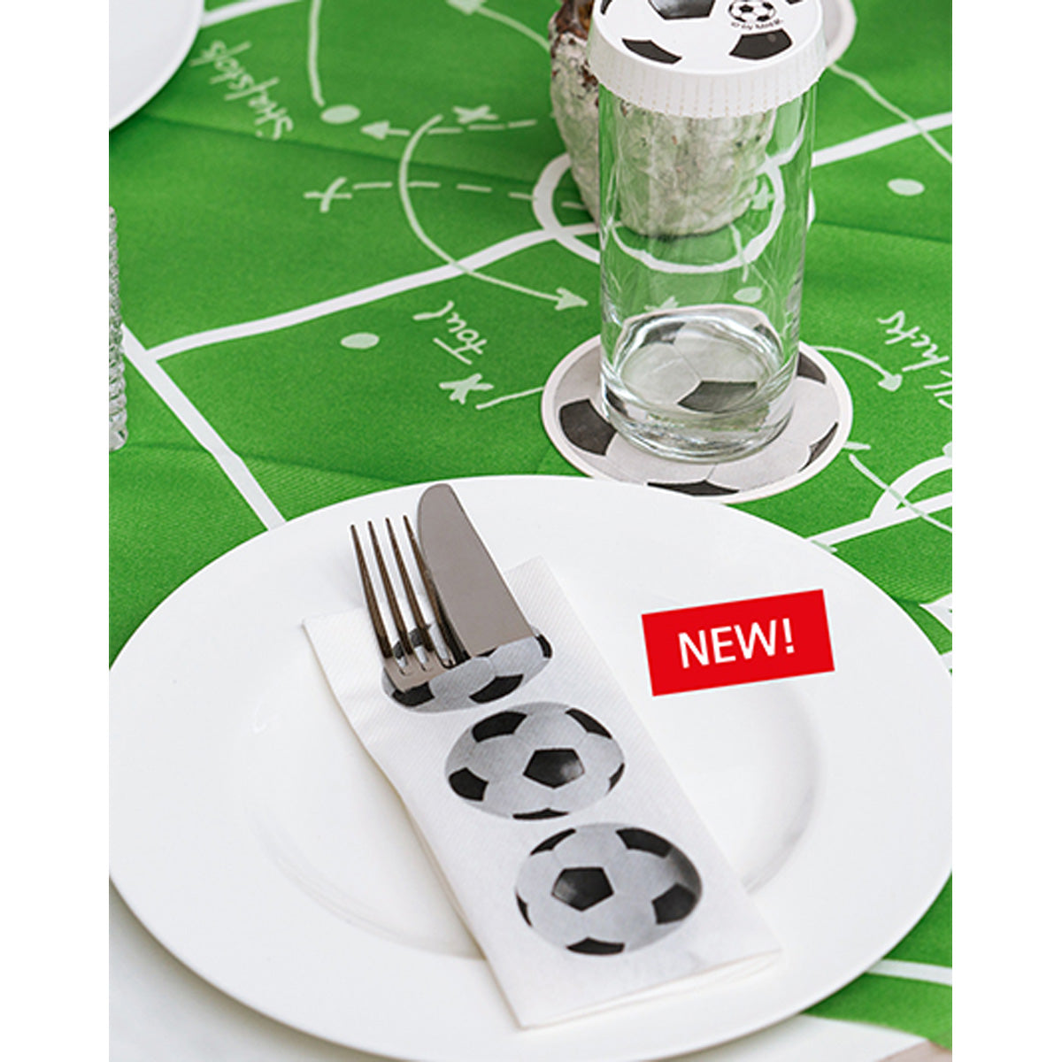 Besteckserviette-Fussball-Motiv
