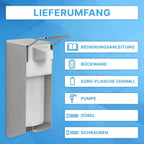 Desinfektionsmittelspender-Aluminium-AM521-Lieferumfang-500ml-kurzer-Hebel