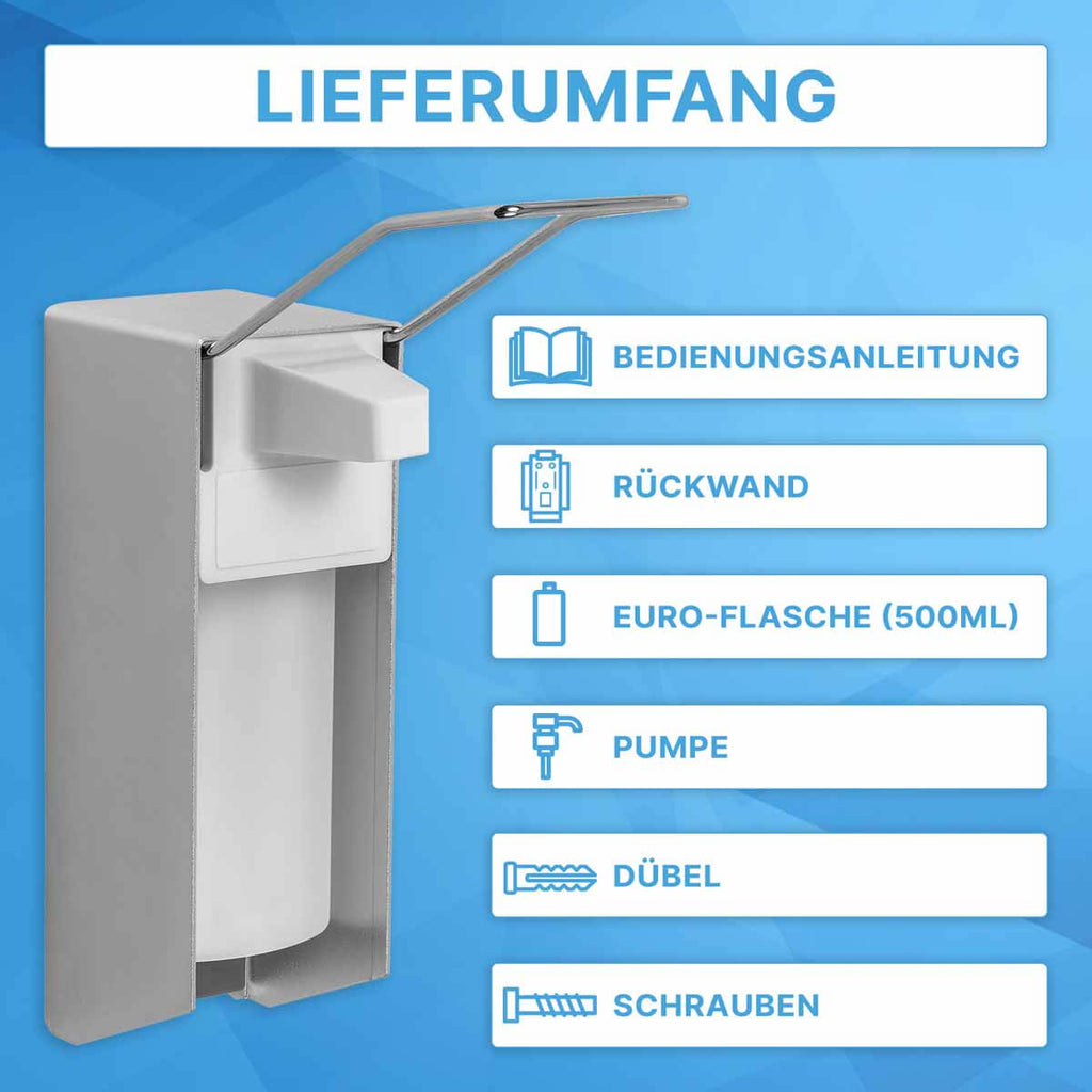 Desinfektionsmittelspender-Aluminium-AM521-Lieferumfang-50ml-langer-Hebel
