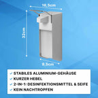 Desinfektionsmittelspender-Aluminium-AM521-Masse-1000ml-kurzer-Hebel