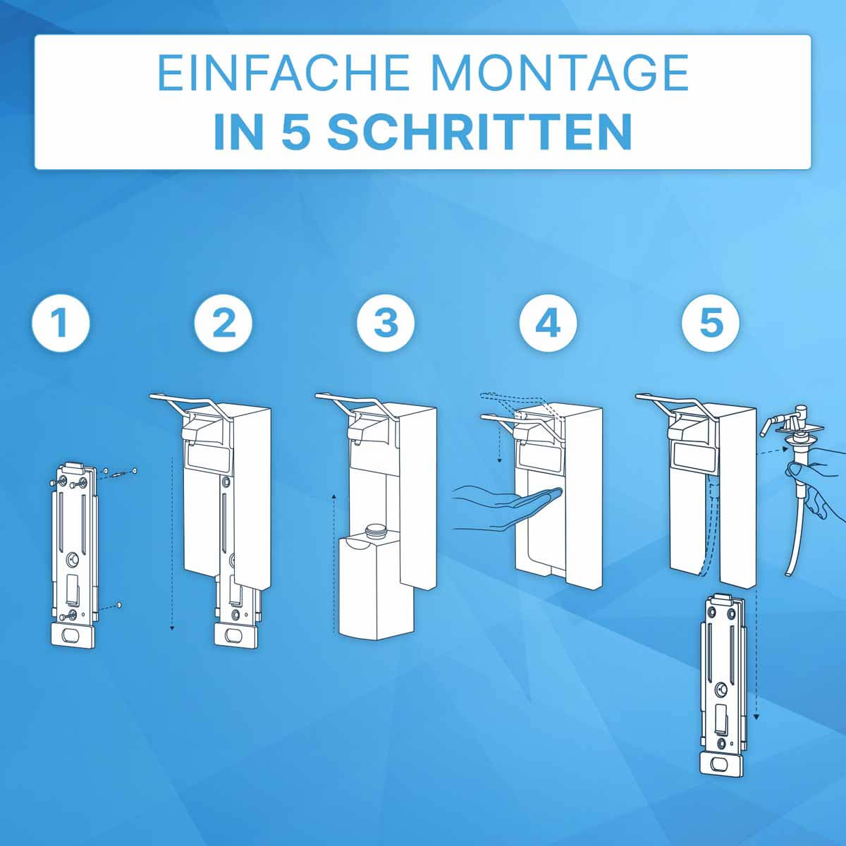 Desinfektionsmittelspender-Aluminium-AM521-Montage
