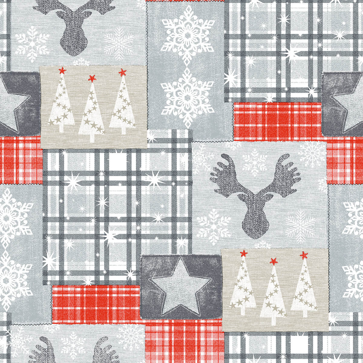 Linclass-Serviette-Pedro-rot-grau-115217