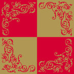 Linclass-Serviette-Pomp-rot-gold-offen