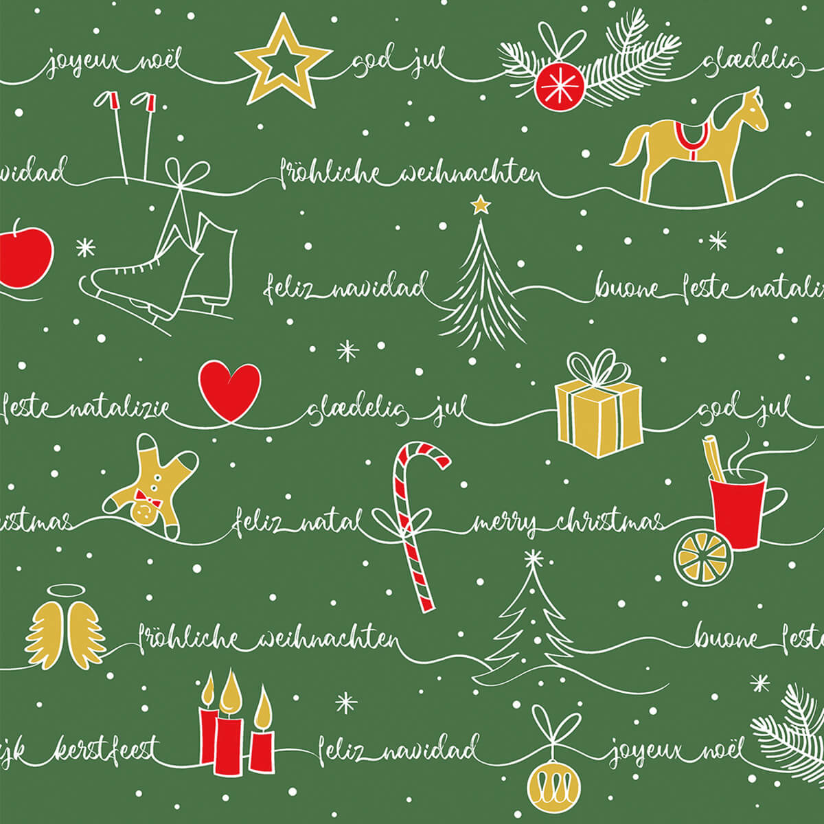 Linclass-Serviette-Ravin-Gruen-Rot-Gold-114451