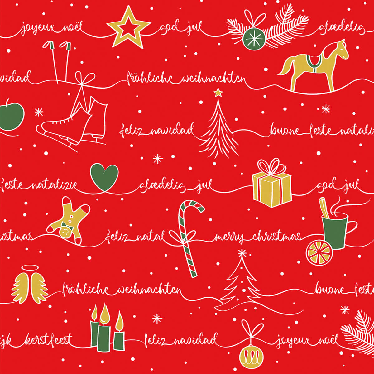 Linclass-Serviette-Ravin-Rot-Gruen-Gold-114450