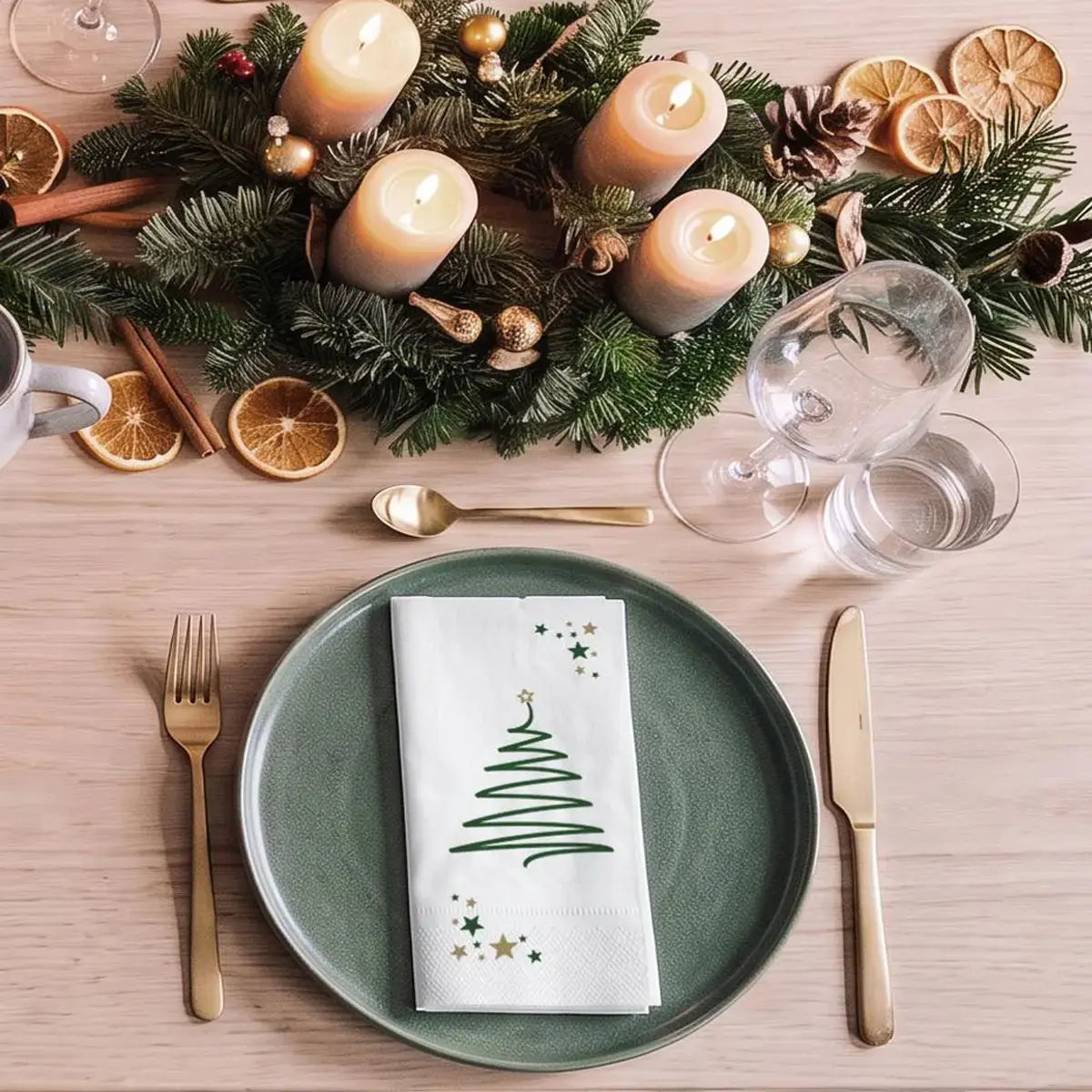 Serviette-Weihnachten-AG2428BW2-mit-Teller