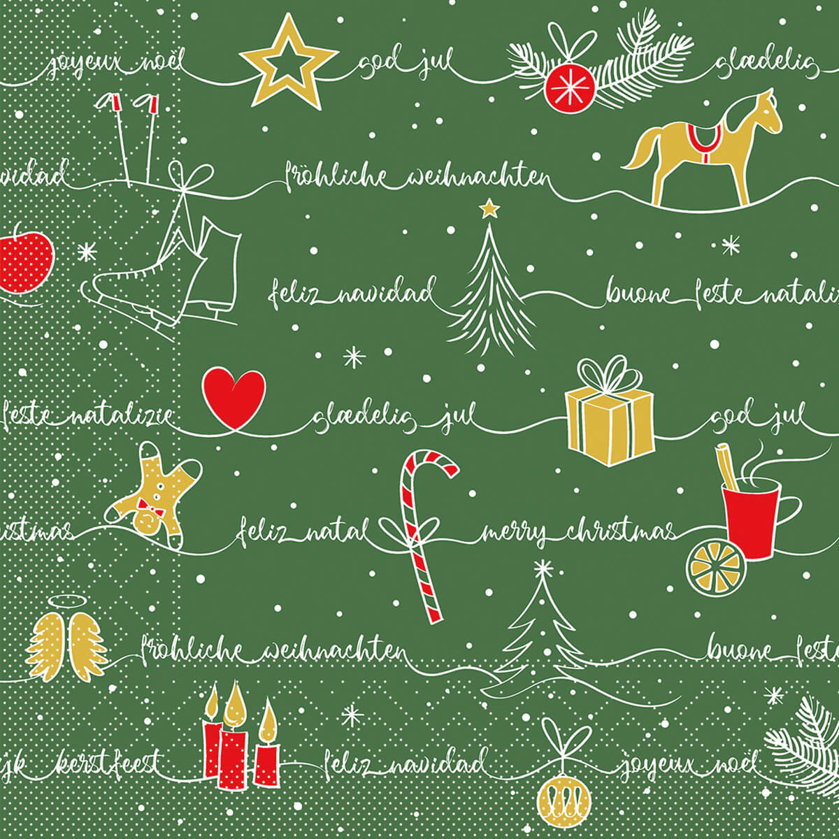 Tissue-Serviette-Ravin-Gruen-Rot-Gold-114516