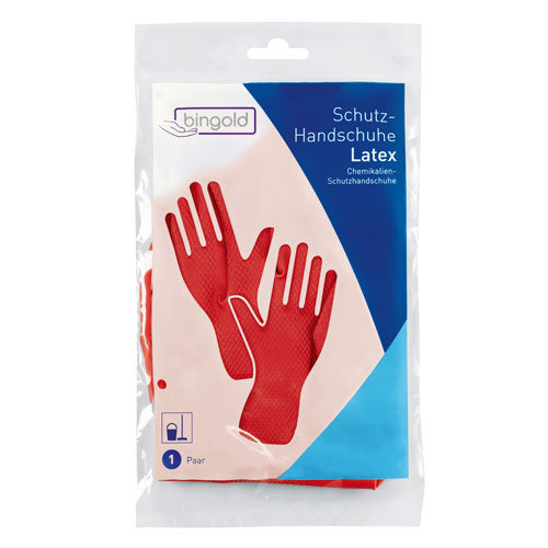 Schutzhandschuhe BINGOLD Latex,baumwollbeflockt, anatomische Passform, – habebo24
