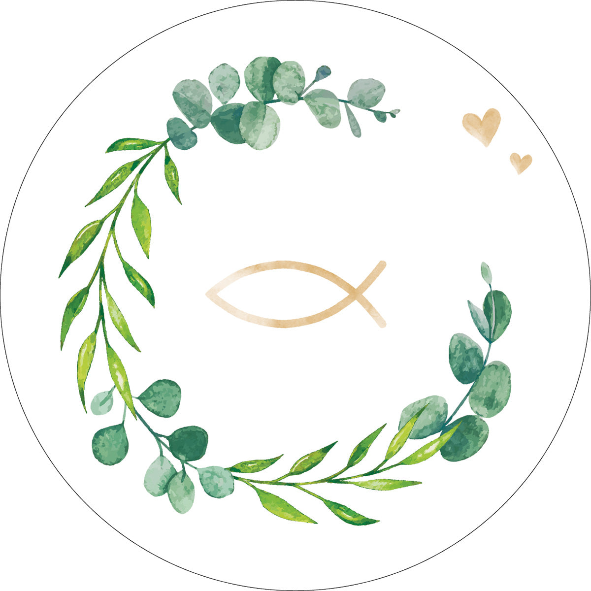 Bierdeckel-Eukalyptus-Fisch 107 mm rund