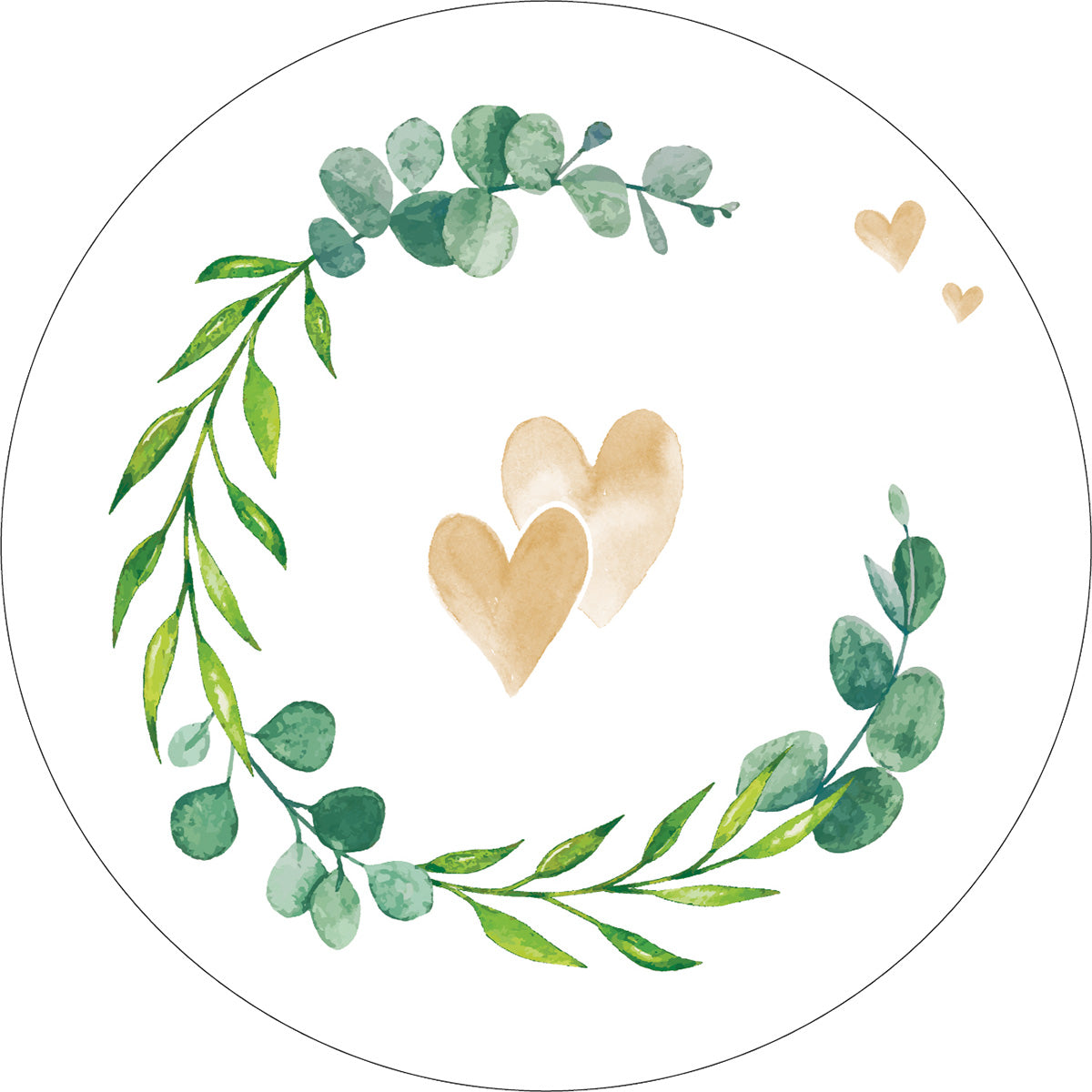 Bierdeckel-Eukalyptus-Herz 107 mm rund