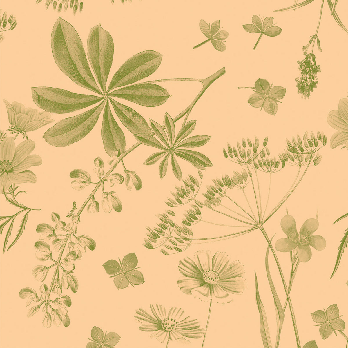 Linclass-Pur-Serviette-Opus-flower 40 x 40 cm 1/4 Falz