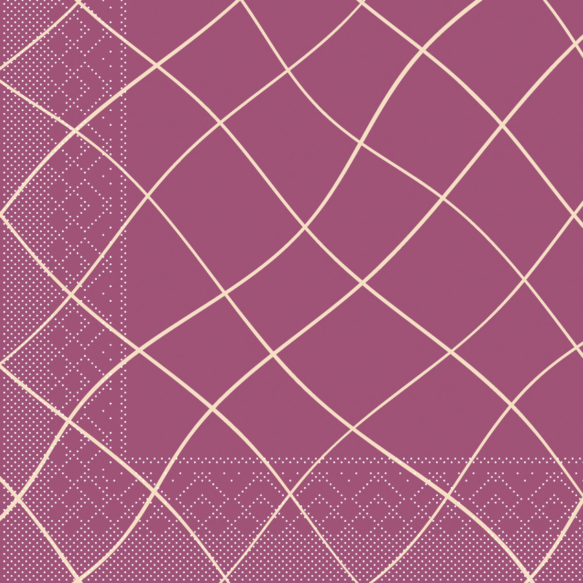 Tissue-Serviette-Louis-waves-beere 33 x 33 cm 1/4 Falz